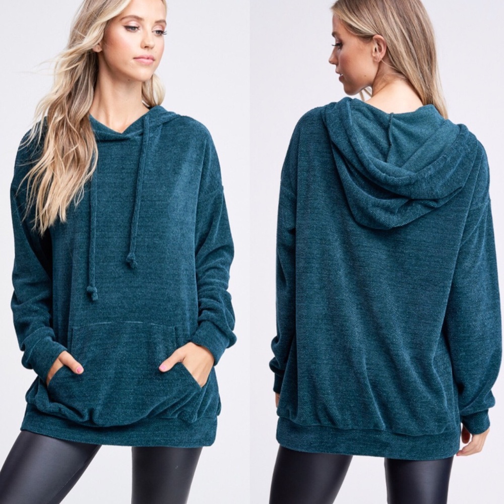 Cozy Soft Chenille Knit Kangaroo Pocket Hoodie! - Picture 13 of 16